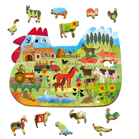 Puzzle din lemn Ferma, 5 ani+, Ludattica 524927