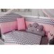 Set lenjerie patut pentru bebe 120×60 cm Cloud, 10 piese, gri-roz,, MyKids 524954