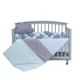 Set lenjerie patut fara baldachin, 6 piese, Gray-Blue, 120×60 cm, MyKids 525052