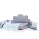 Set lenjerie patut fara baldachin, 6 piese, Gray-Blue, 120×60 cm, MyKids 525048