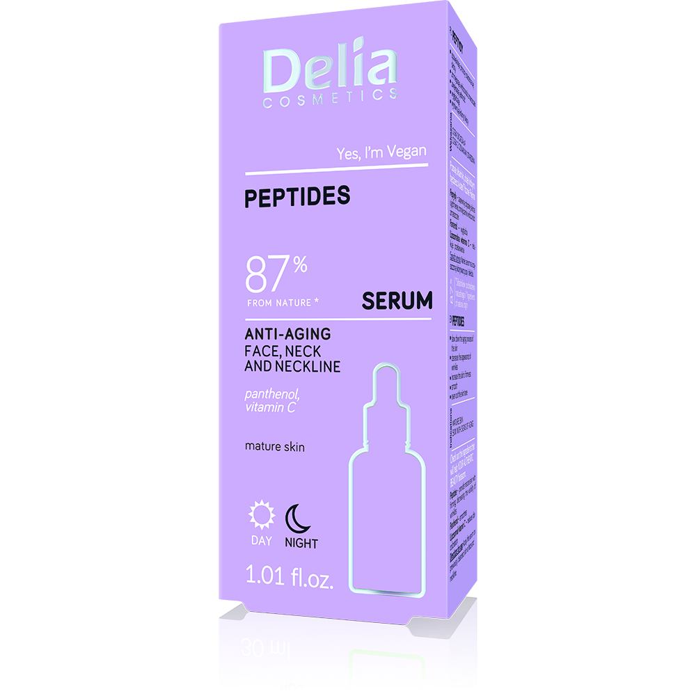 Ser anti-imbatranire cu peptide Peptides Antiage, 30 ml, Delia Cosmetics