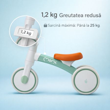 Bicicleta fara pedale Tedi, +12 luni, Green, Momi 774832