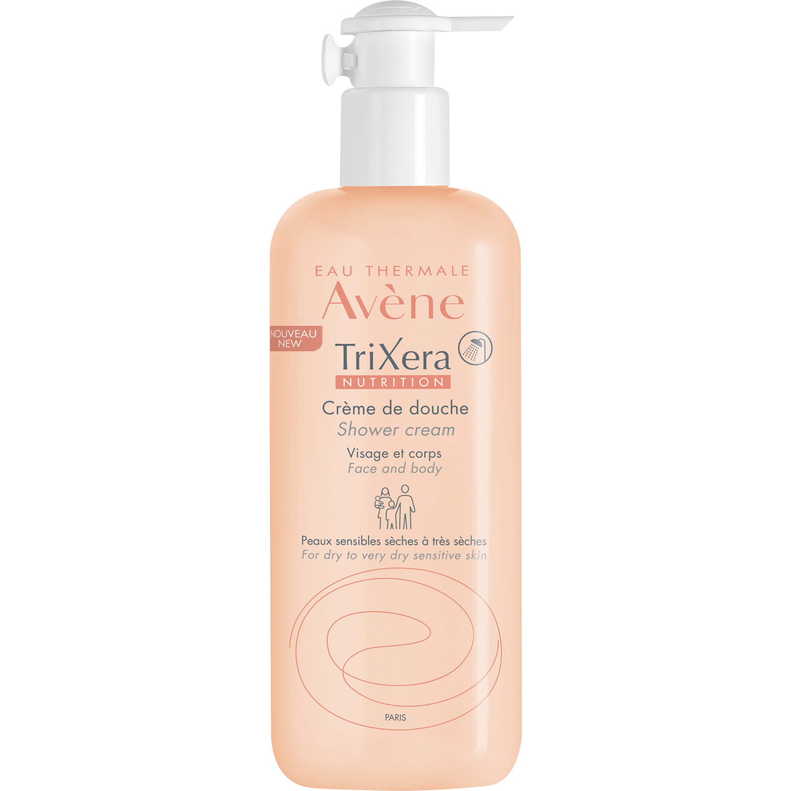 Crema de dus hidratanta Trixera Nutrition, 500 ml, Avene