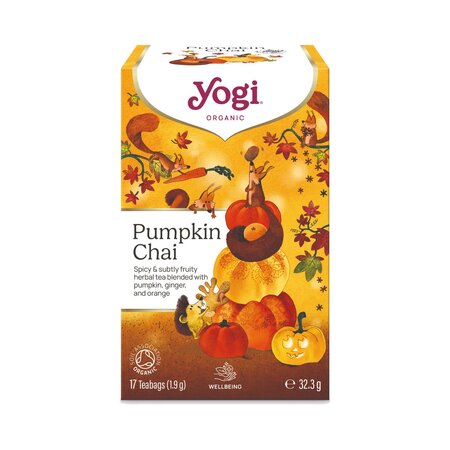 Ceai bio Gusturile toamnei Pumpkin Chai, 17 pliculete/32.3 g, Yogi Tea