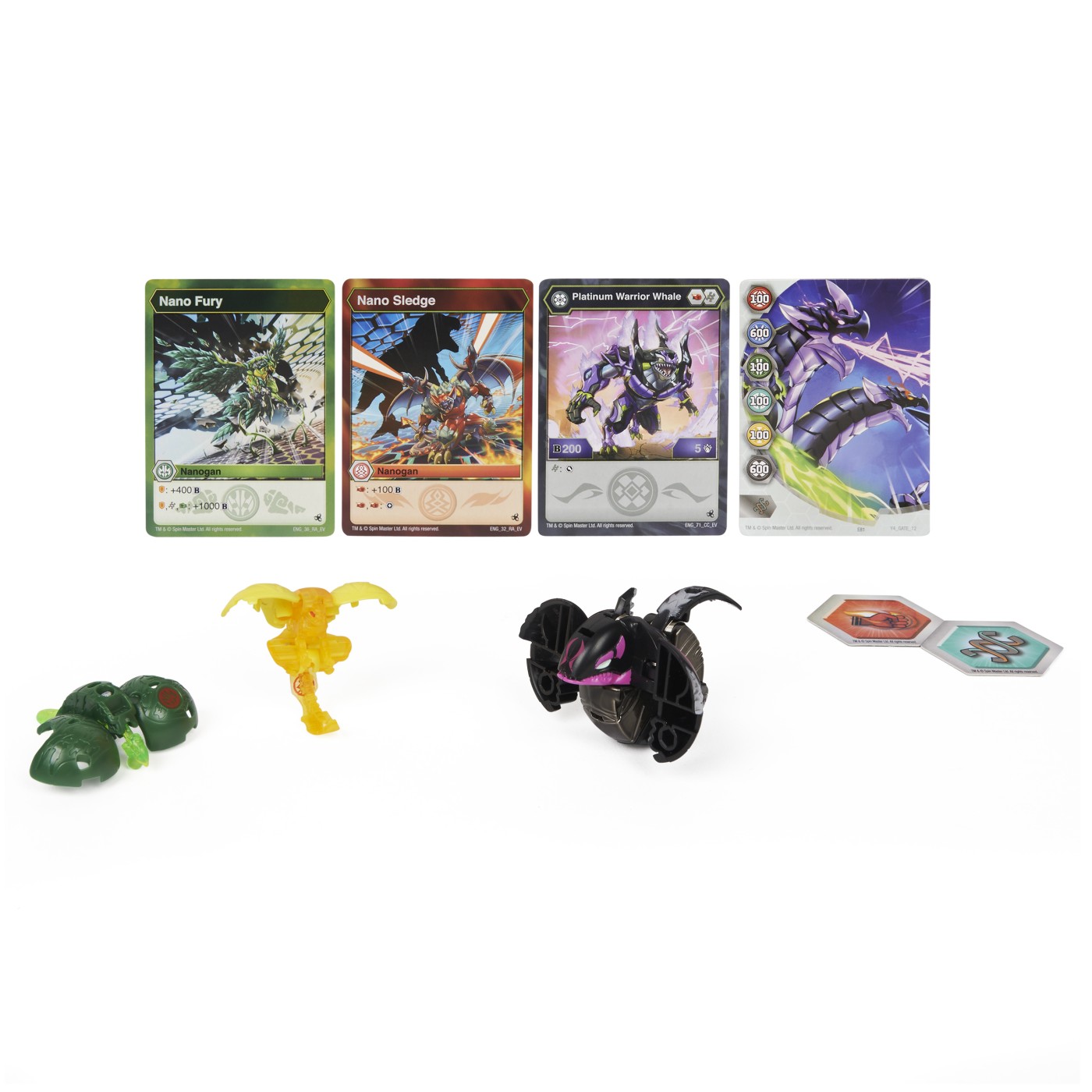 Platinum Power up sezonul 4 Warrior Whale, Nano Fury si Nano Sledge, Bakugan