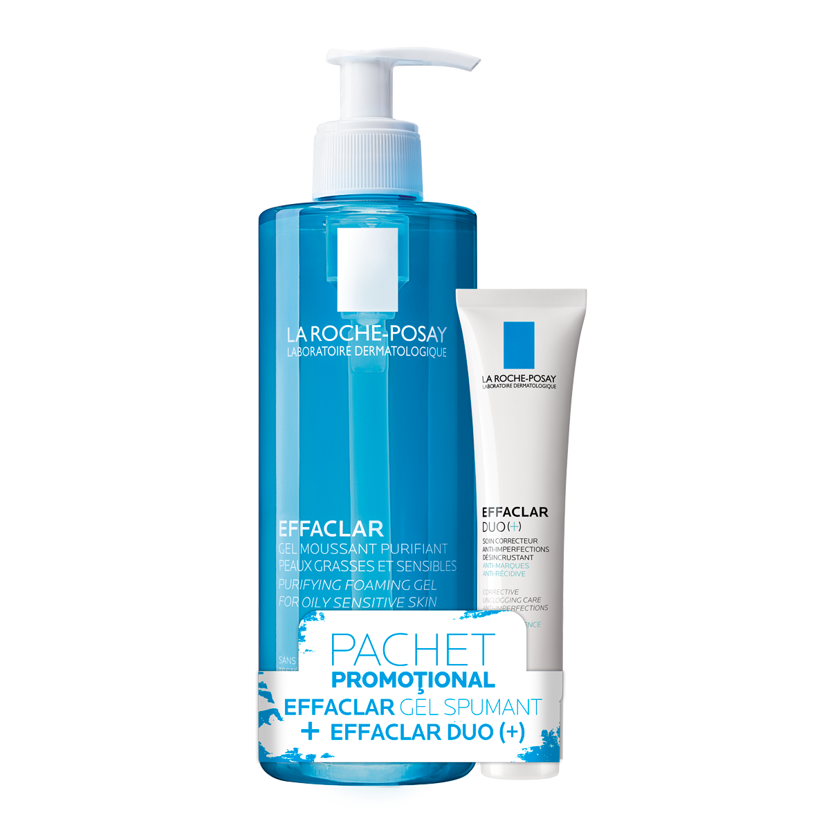 Pachet Gel spumant Efaclar 400 ml si Crema de fata Anti-imperfectiuni Efaclar Duo+, 40 ml, La roche Posay