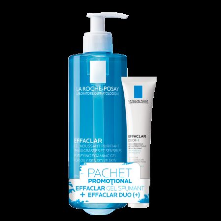 Pachet Gel spumant Efaclar 400 ml si Crema de fata Anti-imperfectiuni Efaclar Duo+