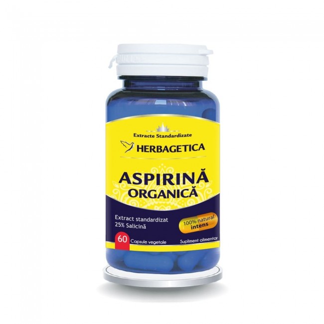 Aspirina Organica, 60 capsule, Herbagetica