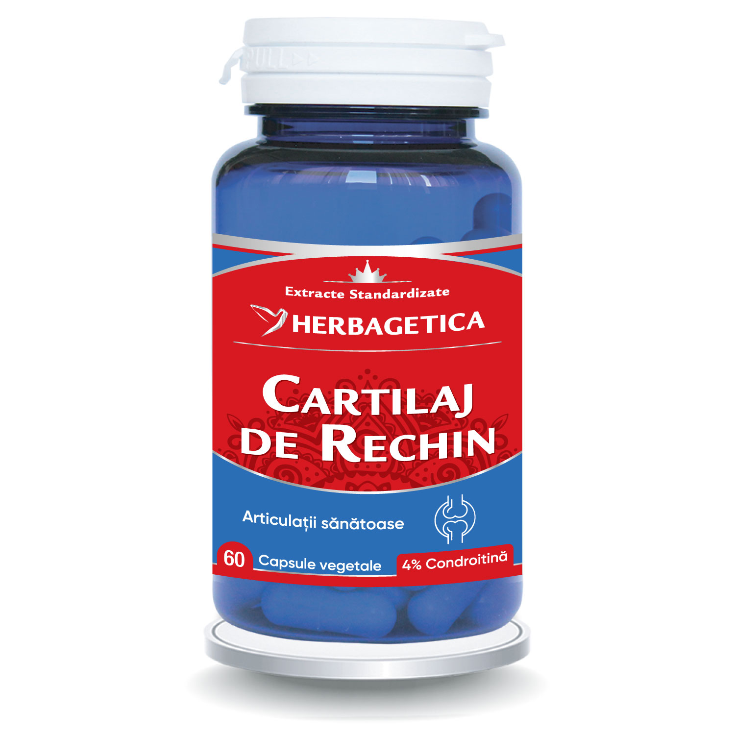Cartilaj de rechin, 60 capsule vegetale, Herbagetica