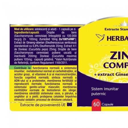 Zinc Complex, 60 capsule, Herbagetica 534545