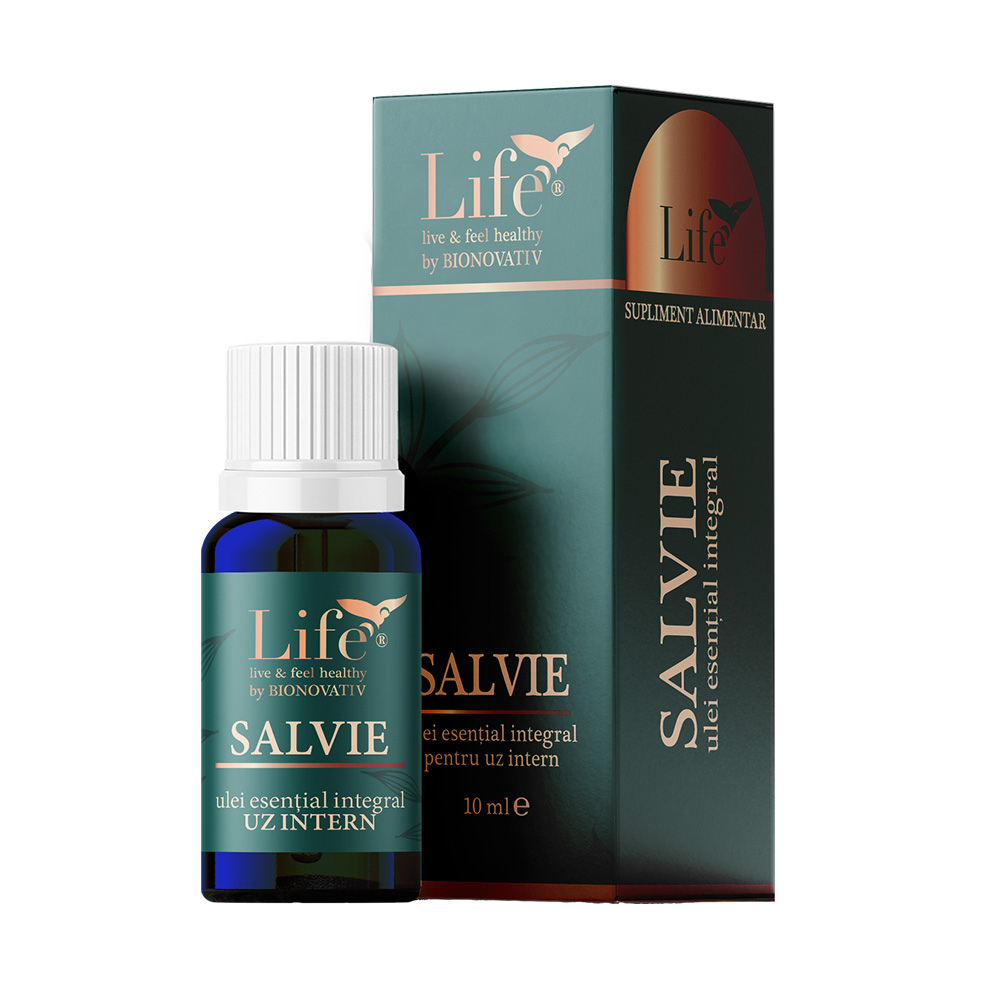 Ulei esential integral de salvie, 10 ml, Bionovativ