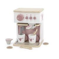 Jucarie din lemn pentru copii, Espressor, Roz, Label Label