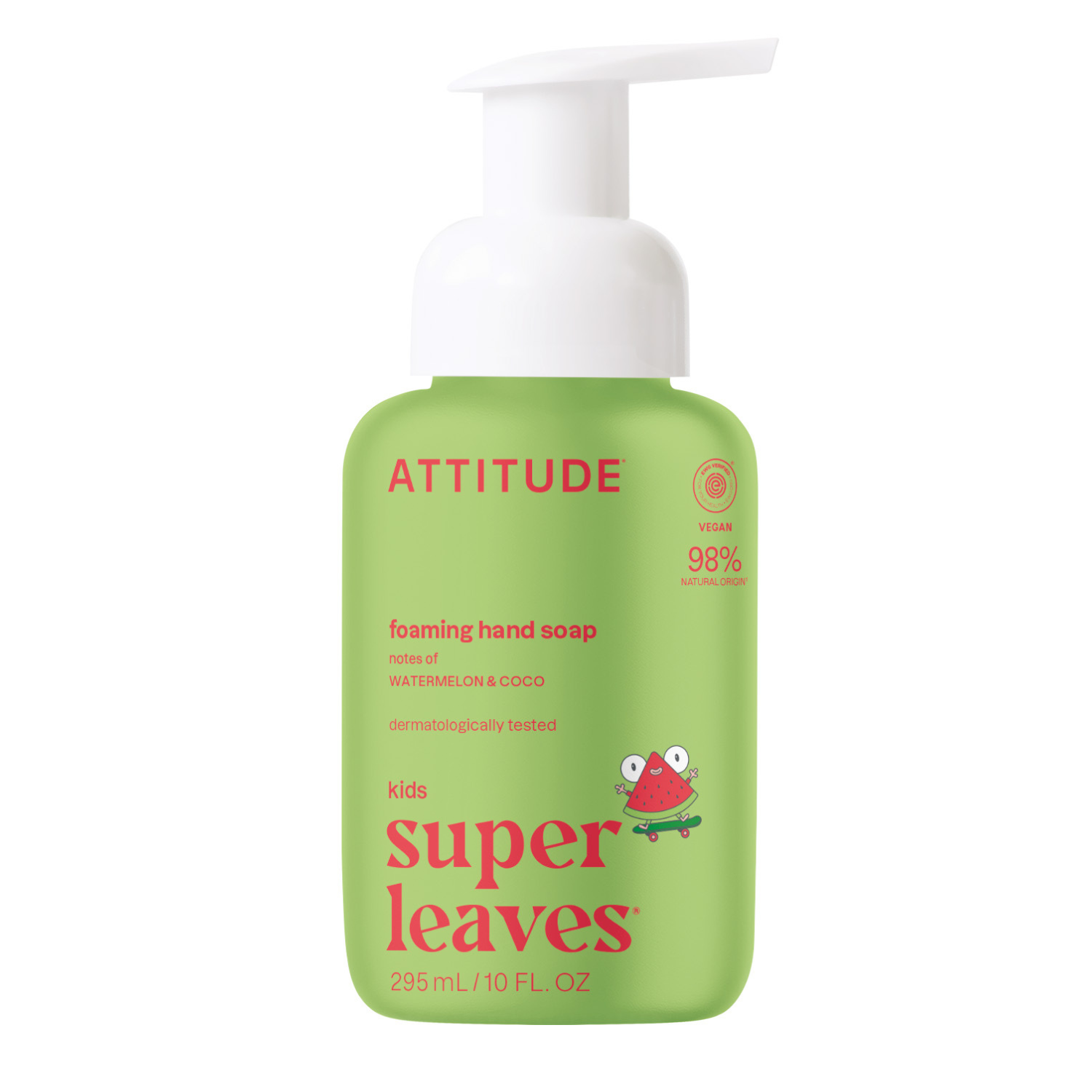 Spuma de maini cu pepene si cocos BabyLeaves, 295 ml, Attitude