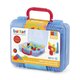 Cutie albastra cu 50 cuburi de construit senzoriale Bristle Blocks, 2 ani+, Battat 819421