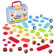 Cutie albastra cu 50 cuburi de construit senzoriale Bristle Blocks, 2 ani+, Battat 819423
