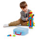Cutie albastra cu 50 cuburi de construit senzoriale Bristle Blocks, 2 ani+, Battat 819426