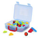 Cutie albastra cu 50 cuburi de construit senzoriale Bristle Blocks, 2 ani+, Battat 819427