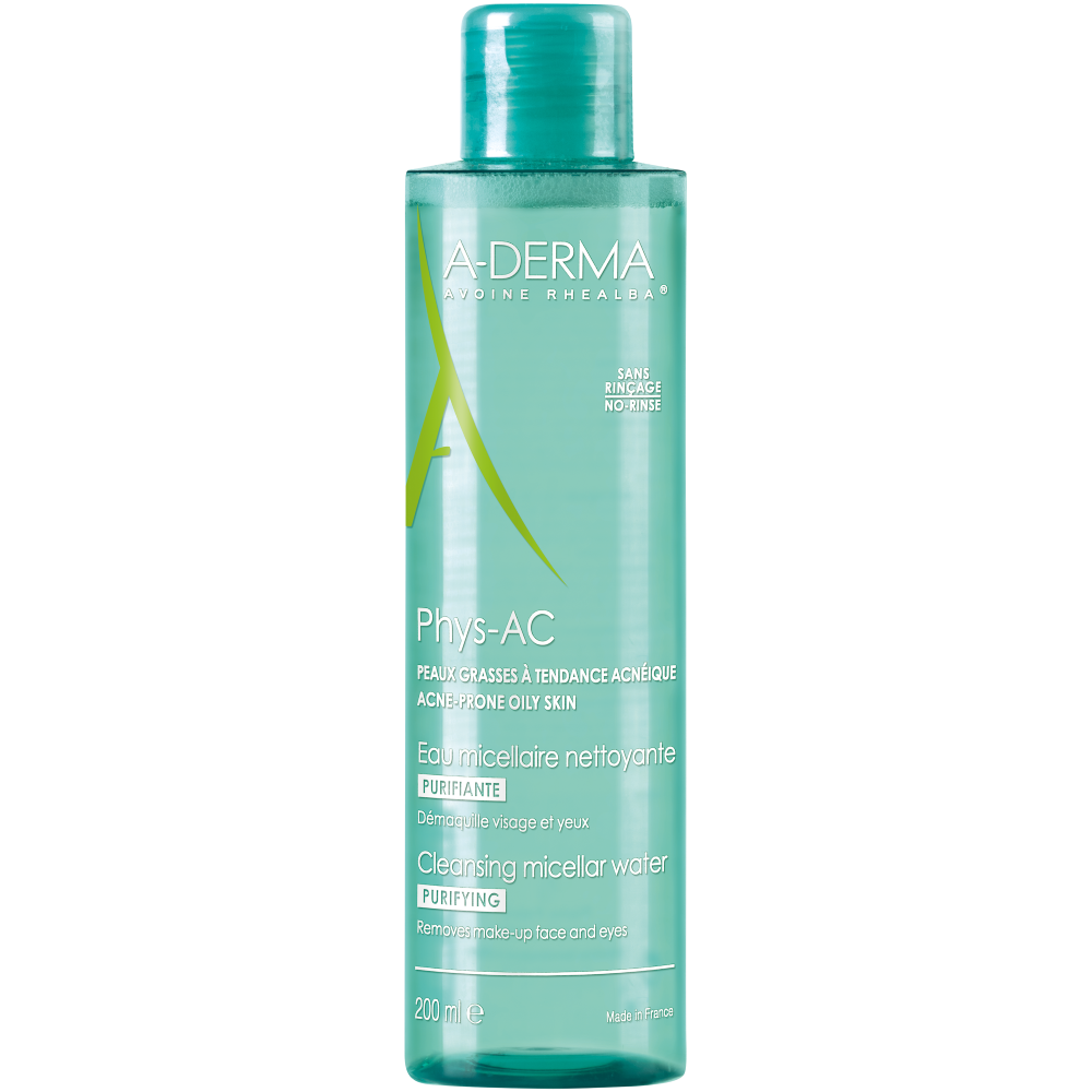 Apa micelara pentru ten cu tendinta acneica Phys-AC, 200 ml, A-Derma