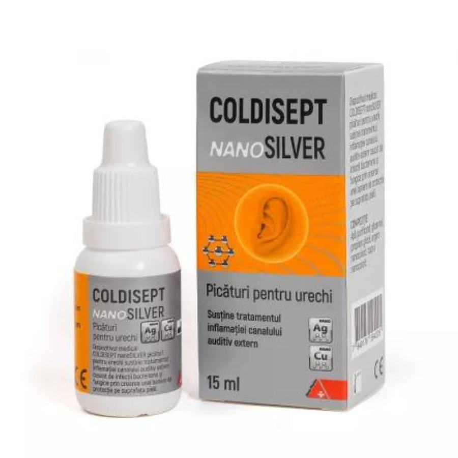 ColdiSept NanoSilver picaturi pentru urechi, 15 ml, Arkona