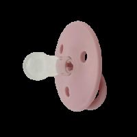 Set suzete rotunde din silicon, 0 luni+, 2 bucati, Pink, Mininor
