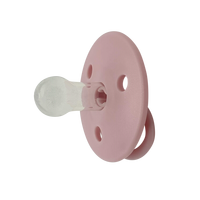 Set suzete rotunde din silicon, 0 luni+, 2 bucati, Pink, Mininor