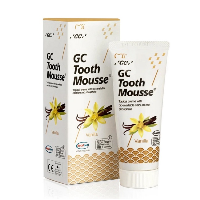 Crema topica pe baza de apa cu aroma de vanilie Tooth Mousse, 40 g, GC