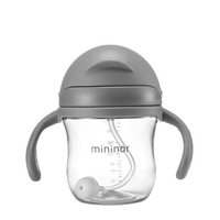 Cana cu pai, 6 luni+,  220 ml, Grey, Mininor