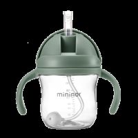Cana cu pai, 6 luni+,  220 ml, Green, Mininor