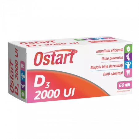 Ostart D3, 2000UI, 60 comprimate