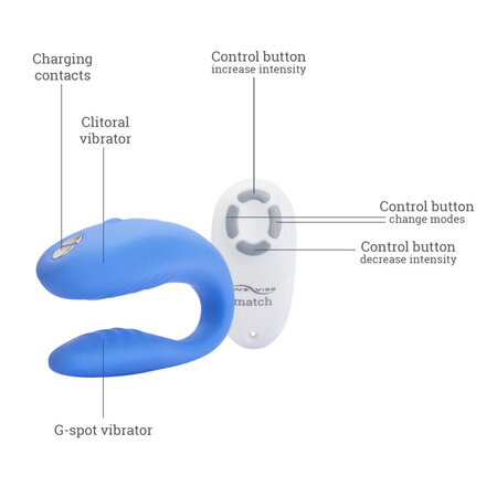Vibrator de cuplu cu telecomanda Match, We-Vibe 529036