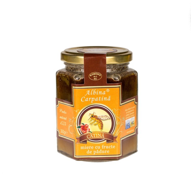 Miere de albine cu catina si fructe de padure, 360 g, Albina Carpatina