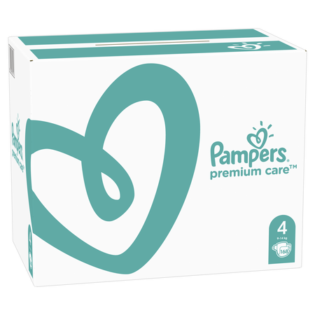 Scutece Premium Care XXL Box, Nr.4, 9-14 kg, 168 buc, Pampers 529483