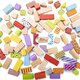 Set de cuburi din lemn, +18 luni, 100 bucati, New Classic Toys 652742