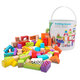 Set de cuburi din lemn, +18 luni, 100 bucati, New Classic Toys 652743