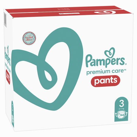 Scutece Pants Premium Care XXL Box, Nr.3, 6-11 kg, 144 buc, Pampers 529528