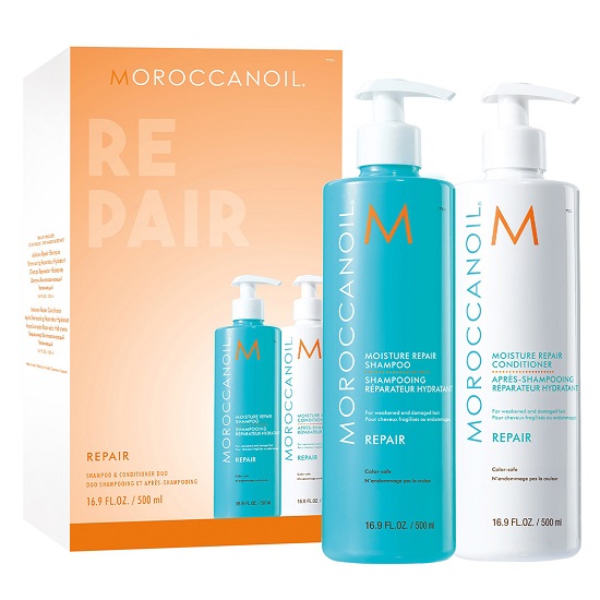 Pachet Duo Repair Sampon si Balsam, 500 ml, Moroccanoil