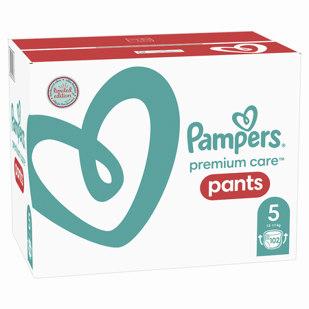 Scutece Pants Premium Care XXL Box, Nr.5, 12-17 kg, 102 buc, Pampers 529532