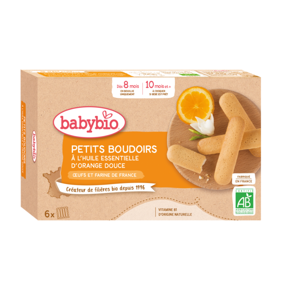 Biscuiti Bio pentru dentitie cu ulei de portocal dulce, +8 luni, 120 g, BabyBio