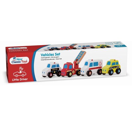 Set 4 vehicule, 18 luni+, New Classic Toys 529742