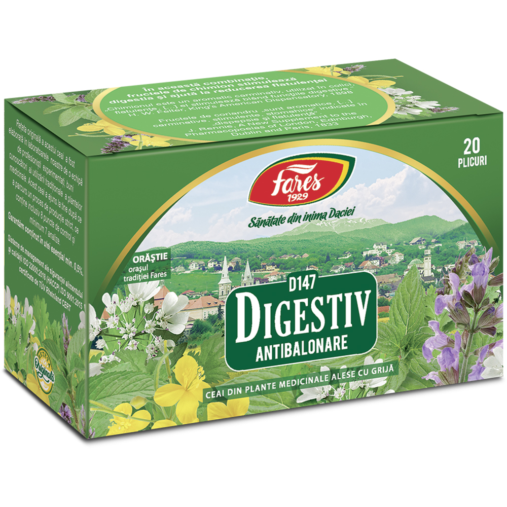 Ceai Digestiv D147, 20 plicuri, Fares