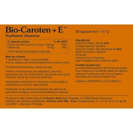 Bio-Caroten+E, 60 capsule, Pharma Nord 612502