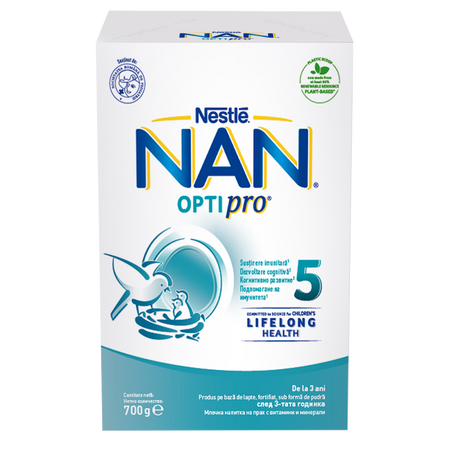 Formula de lapte Nan 5 Optipro, +3 ani, 700 g, Nestle 534644