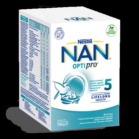 Formula de lapte Nan 5 Optipro, +3 ani, 700 g, Nestle 529931