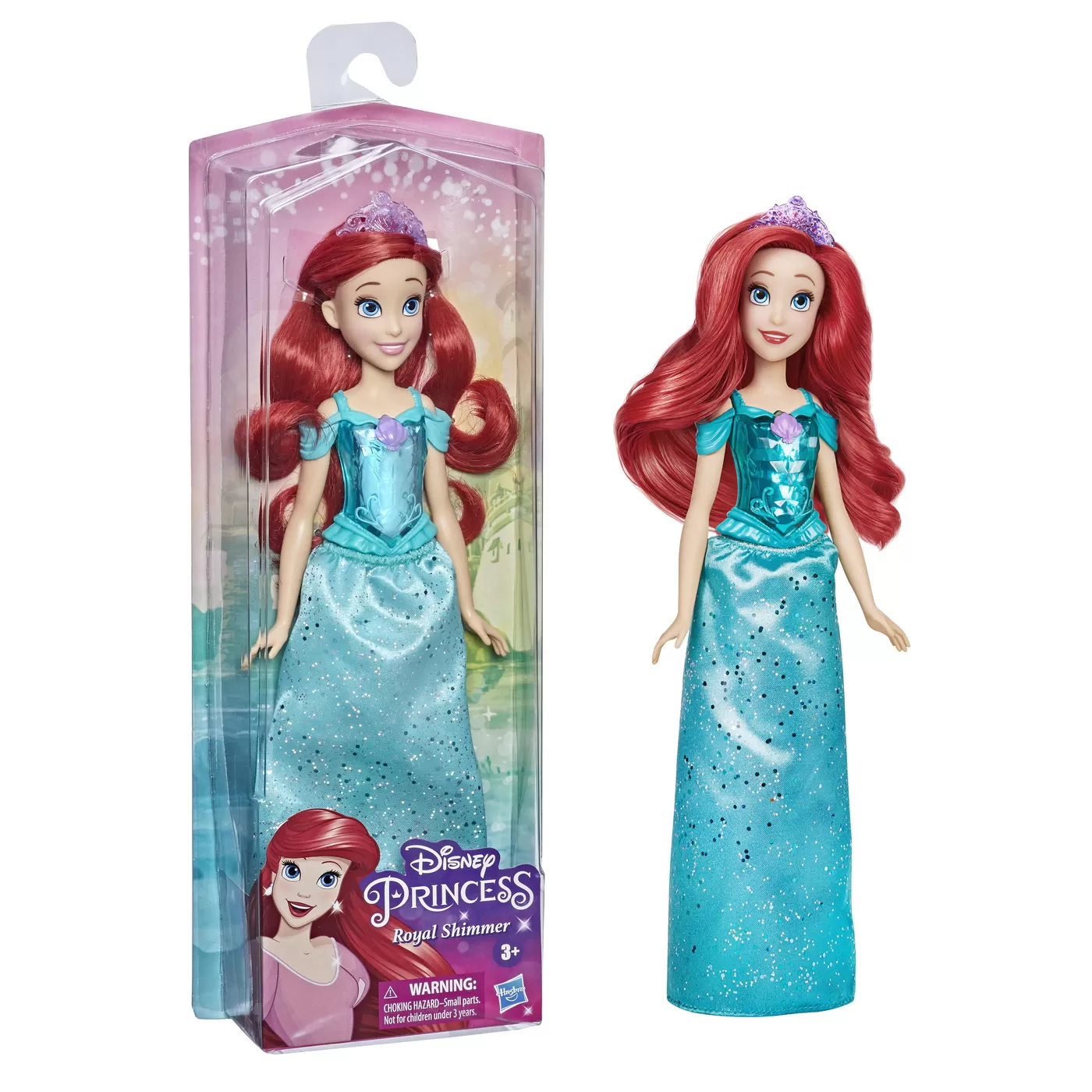 Papusa stralucitoare Ariel, 29 cm, Disney Princess