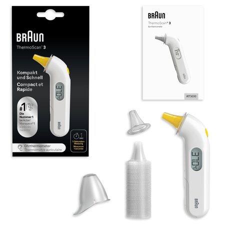 Termometru auricular compact foarte rapid ThermoScan, IRT3030, Braun 683971