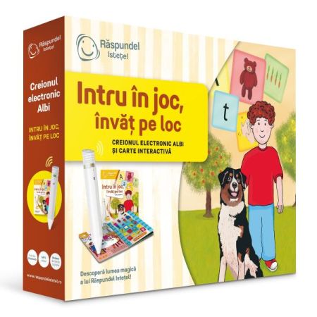 Pachet creion si carte interactiva Intru in joc invat pe loc, +3 ani, Raspundel Istetel