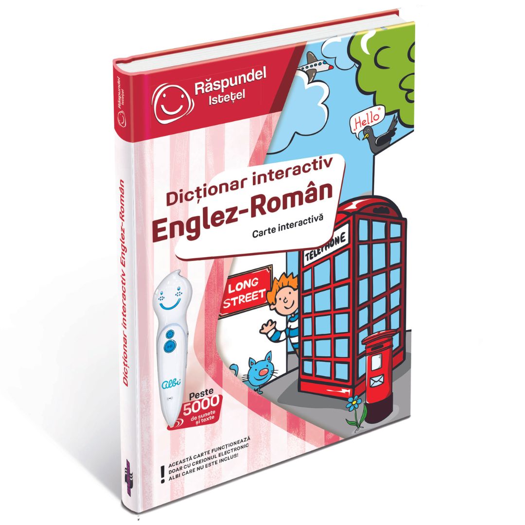 Carte dictionar interactiv Englez-Roman, +6 ani, Raspundel Istetel