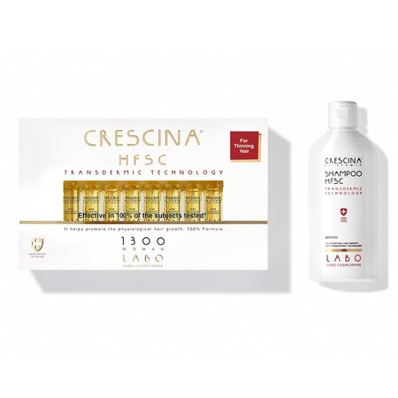 Pachet Tratament Crescina Transdermic Re-Growth HFSC 1300 Woman + Sampon Crescina Transdermic HFSC Woman, 20 fiole/200 ml, Labo 530234