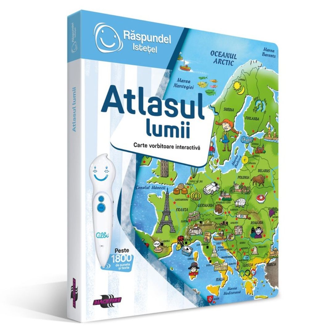 Carte interactiva Atlasul lumii, +6 ani, Raspundel Istetel