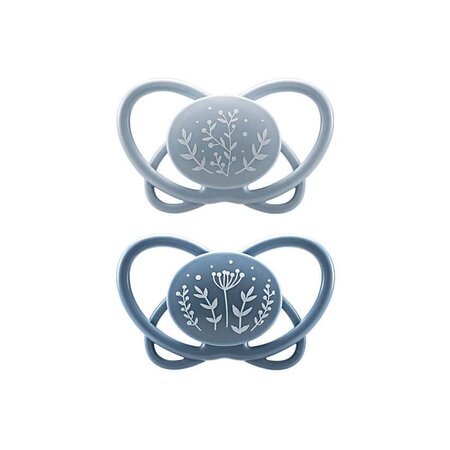 Set 2 Suzete din silicon, forma anatomica, simetrica, tetina ortodontica flexibila First Moments MyButterfly, Roz, 16-32 luni, Nip 530282